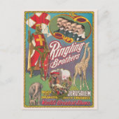 Vintag Ringling Brothers Circus Poster Postkarte (Vorderseite)