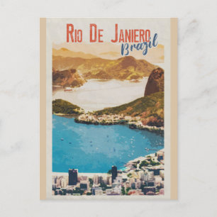 Vintag Rio de Janeiro Brasilien Retro Travel Postkarte