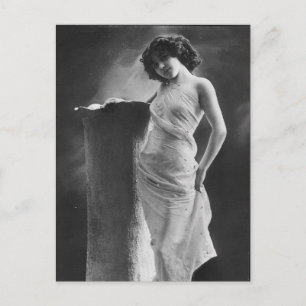 Vintag riskantes Viktorianisches Girl-Foto Postkarte