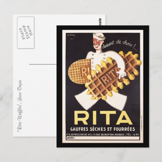 Vintag Rita Biscuit Ad Postkarte (Vorne/Hinten)
