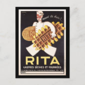 Vintag Rita Biscuit Ad Postkarte (Vorderseite)