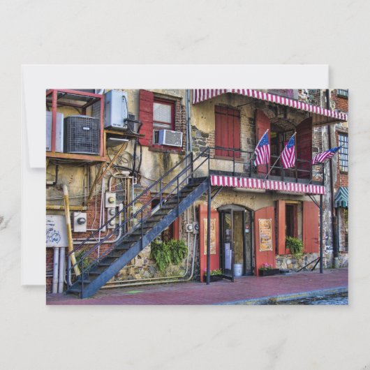 Vintag River Street, Savannah, Georgia Einladung (Vorderseite)