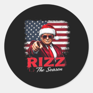 Vintag Rizz Die Jahreszeit Trump Weihnachten Santa Runder Aufkleber
