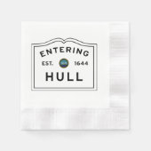 Vintag Road Sign Massachusett - Hull Serviette (Vorderseite)