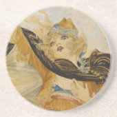 Vintag Roaring 20er Gatsby Lady Sandstein Untersetzer (Vorne)