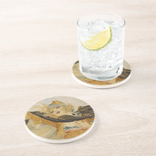 Vintag Roaring 20er Gatsby Lady Sandstein Untersetzer