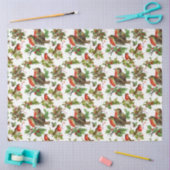 Vintag Robin Bird Holly Berries Winter Seidenpapier (Basteln)