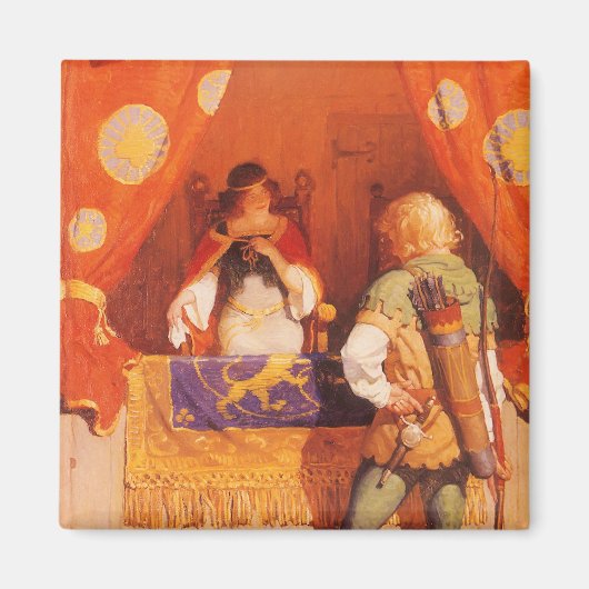 Vintag Robin Hood trifft Maid Marian von NC Wyeth Magnet (Vorne)