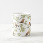 Vintag Robin Readbrust Art Pattern Kaffeetasse (Mittel)