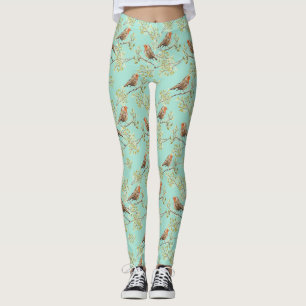 Vintag Robin Readbrust Art Pattern Leggings