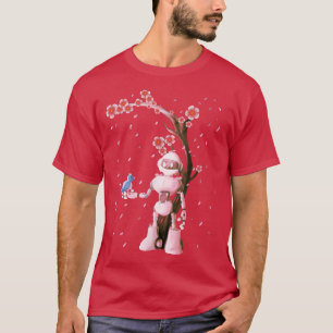 Vintag Robot Geschenk Sakura Japanisch Kirschbloss T-Shirt