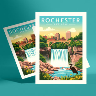 Vintag Rochester New York Postkarte