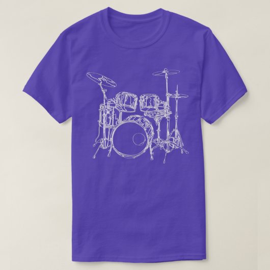 Vintag Rock Music Drum Kit Drummer T-Shirt (Design vorne)