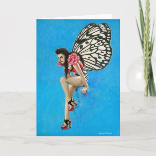 Vintag Rockabilly Fairy Greetings Card Karte (Vorderseite)