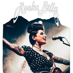 Vintag Rockabilly Rock Guitar T-Shirt