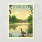 Vintag Rockford Illinois Postkarte (Vorderseite)