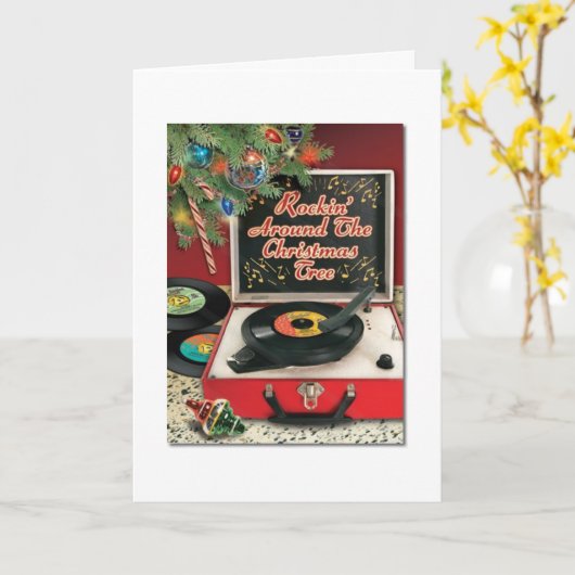Vintag - Rockin um den Weihnachtsbaum, Karte (Gelbe Blume)