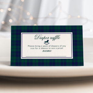 Vintag Rocking Horse Classic Kariert Diaper Tombol Begleitkarte