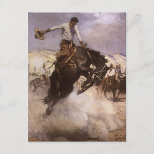 Vintag Rodeo Cowboy, Breezy Riding von WHD Koerner Postkarte