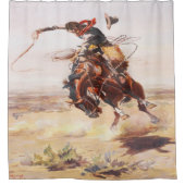Vintag Rodeo Cowboy Bronc Rider Duschvorhang (Vorderseite)