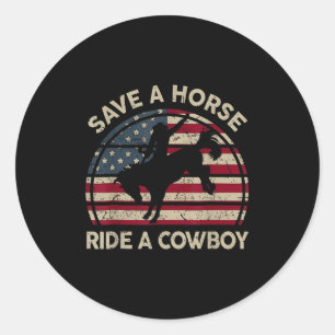 Vintag Rodeo Cowboy Western Country Horse Usa Pat Runder Aufkleber