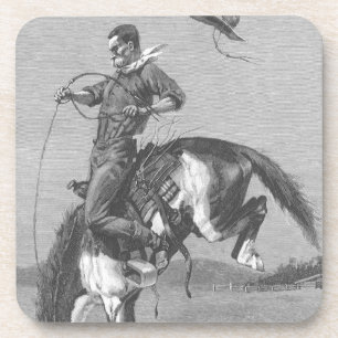 Vintag Rodeo Cowboys, Bucking Bronco von Remington Getränkeuntersetzer