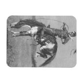 Vintag Rodeo Cowboys, Bucking Bronco von Remington Magnet (Horizontal)