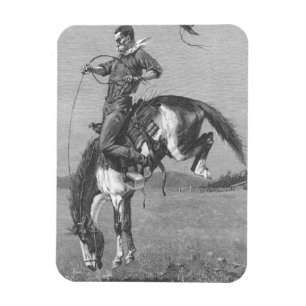 Vintag Rodeo Cowboys, Bucking Bronco von Remington Magnet