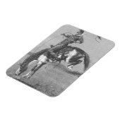 Vintag Rodeo Cowboys, Bucking Bronco von Remington Magnet (Linke Seite)