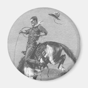 Vintag Rodeo Cowboys, Bucking Bronco von Remington Magnet