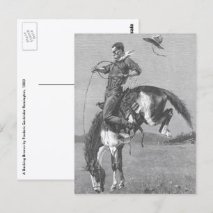 Vintag Rodeo Cowboys, Bucking Bronco von Remington Postkarte