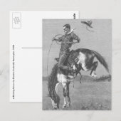 Vintag Rodeo Cowboys, Bucking Bronco von Remington Postkarte (Vorne/Hinten)