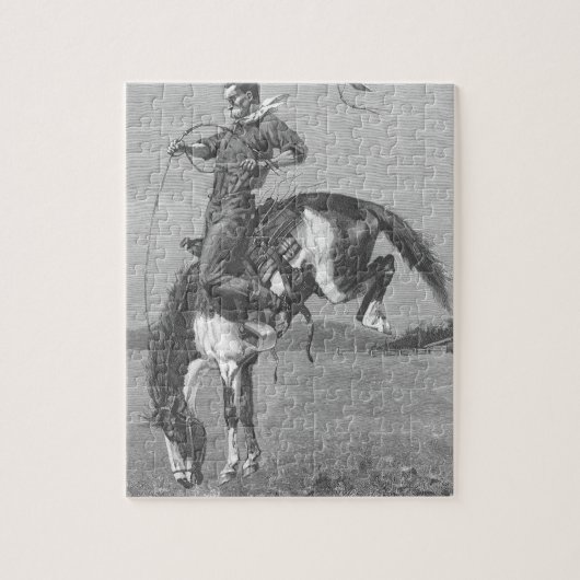 Vintag Rodeo Cowboys, Bucking Bronco von Remington Puzzle (Vertikal)