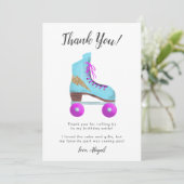 Vintag Roller Skate Geburtstagsparty Dankeskarte (Stehend Vorderseite)