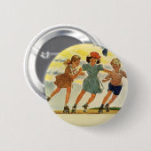 Vintag Roller Skaten Fun Children Boys and Girls Button (Vorne & Hinten)