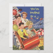 Vintag Roller Untersetzer Geburtstagsparty Einladu Einladung (Vorderseite)