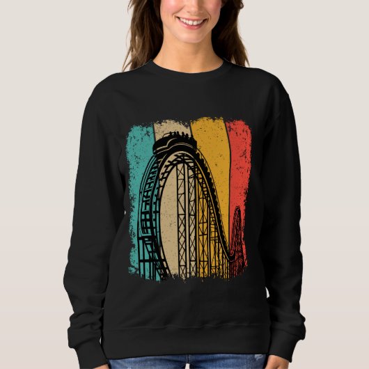 Vintag Roller Untersetzer Retro Vergnügungspark Mä Sweatshirt (Vorderseite)
