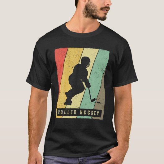 Vintag Rollhockey Retro Poster T-Shirt (Vorderseite)