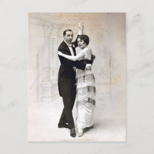 Vintag Romance Ballroom Dance Couple Postkarte