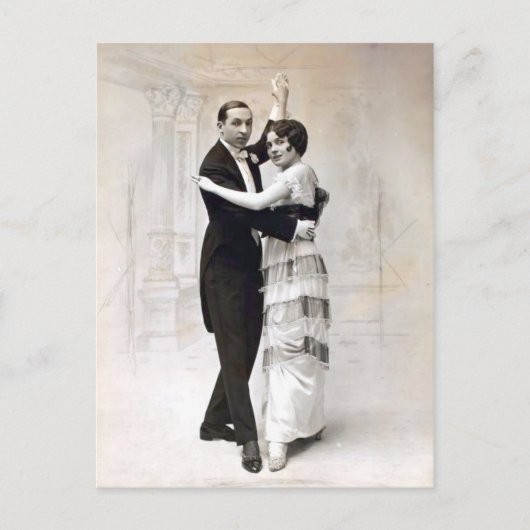 Vintag Romance Ballroom Dance Couple Postkarte (Vorderseite)