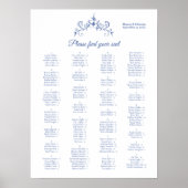 Vintag Romance Blue Alphabetification Seating Char Poster (Vorne)