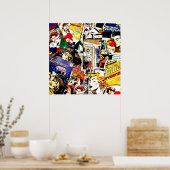 Vintag Romance Comic Book Cover Collage Poster (Küche)