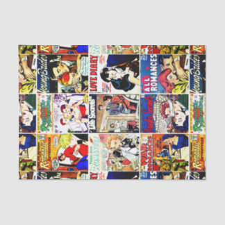 Vintag Romance Comic Book Cover Collage Seidenpapier