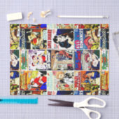 Vintag Romance Comic Book Cover Collage Seidenpapier (Handwerk)