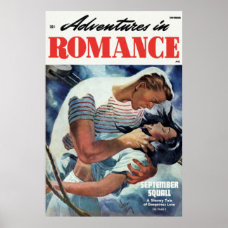 Vintag Romance Comic Buchübersicht Poster