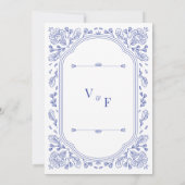 Vintag Romance Floral Probe Abendessen Einladung (Rückseite)