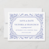 Vintag Romance Floral Save the Date Einladung (Vorderseite)