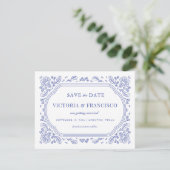 Vintag Romance Floral Save the Date Einladung (Stehend Vorderseite)