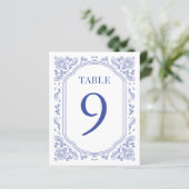 Vintag Romance Floral Wedding Tischnummer (Stehend Vorderseite)