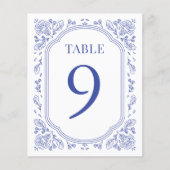 Vintag Romance Floral Wedding Tischnummer (Vorderseite)